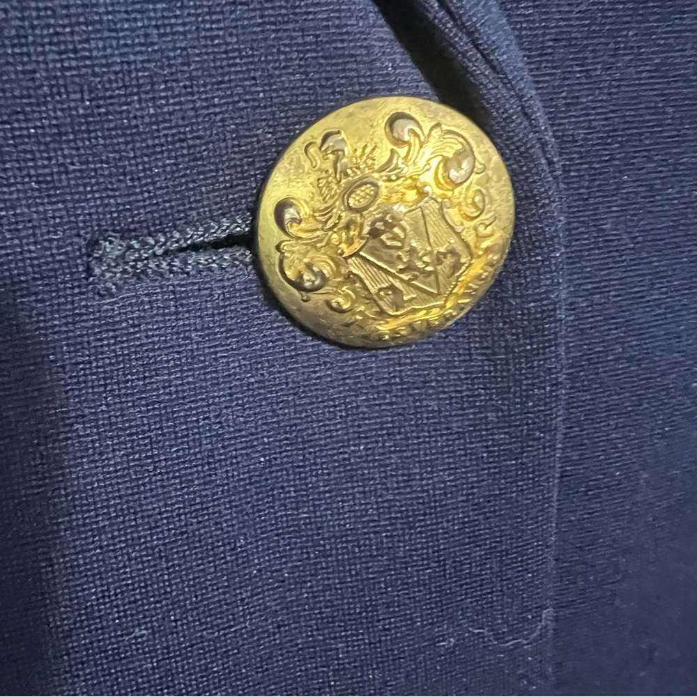 Theory Navy Button Front Blazer Size 2 - image 3